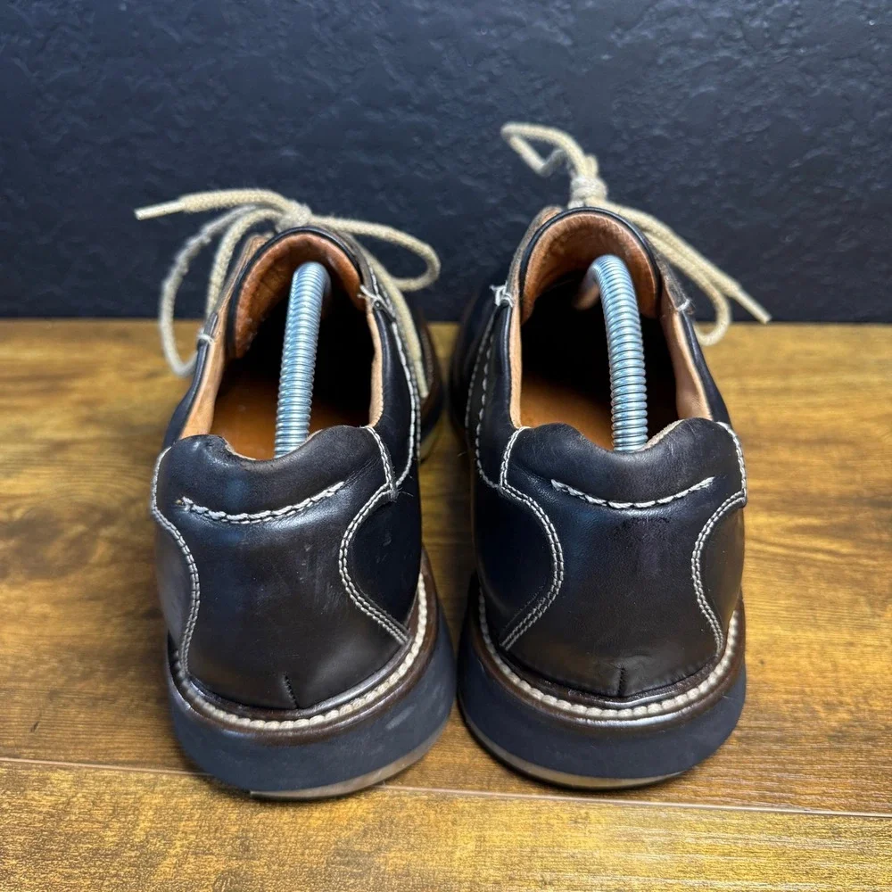 Johnston & Murphy Passport 20-2485‎ Navy Leather Oxford Mens 9.5 M Made in Italy